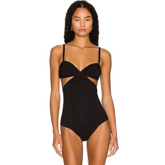 Givenchy NWT Criss Cross Cut Out One Piece Black in Size Small - Picture 1 of 7